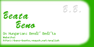 beata beno business card